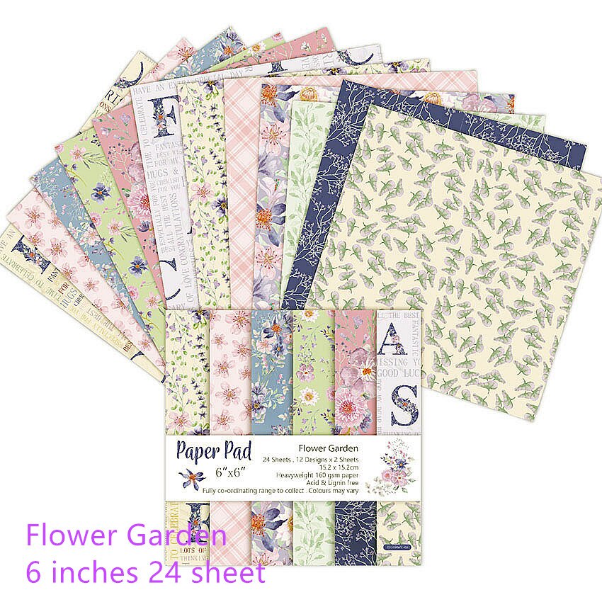 24 sheet Journal Flower Garden background paper Sc... – Grandado