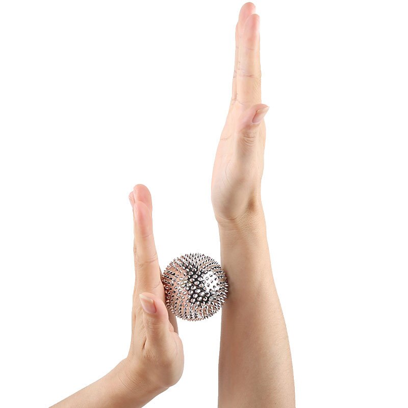 1 par de bola de massagem manual magnética, terapia de mãos spiky, bola de massagem de mão, alívio da pressão, ponto de gatilho, massagem de bolso, ferramenta de cuidados de saúde
