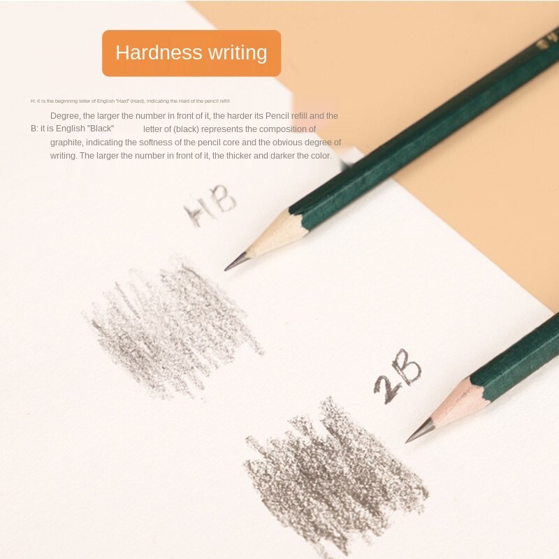 20 Pcs 2B Drawing Pencil HB Learning Writing Pencil School Supplies Drawing with The Pen Set Wood Cn(origin) Hexagon 177mm HB/2B