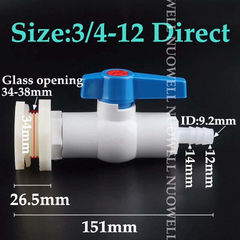 1Set 1/2 &quot;3/4 4-25Mm Aquarium Pagode Connector Combinatie Valve Aquarium Afvoer Joint Aquarium slang Drainage Accessoires: 3l4-12