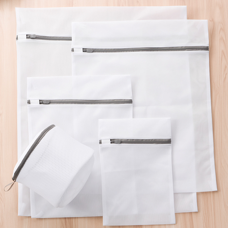 Lynlås foldbar nylon vaskepose sokker undertøj tøj vaskemaskine beskyttelse net mesh poser vaske poser