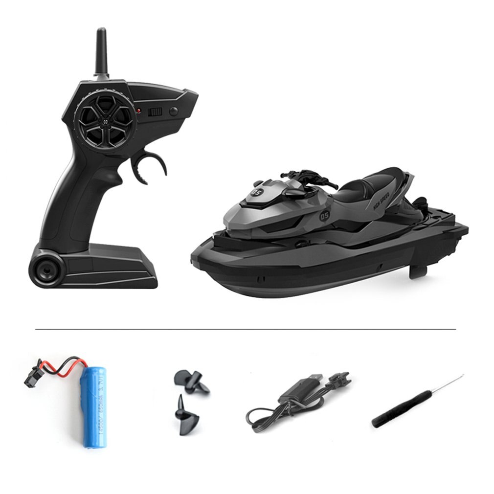 2,4G 4CH Mini RC hoch Geschwindigkeit Drift Motorrad Motorrad Modell mit Licht freundlicher Roboter RC Motorrad Spielzeug Schwarz Grau: Schwarz grau