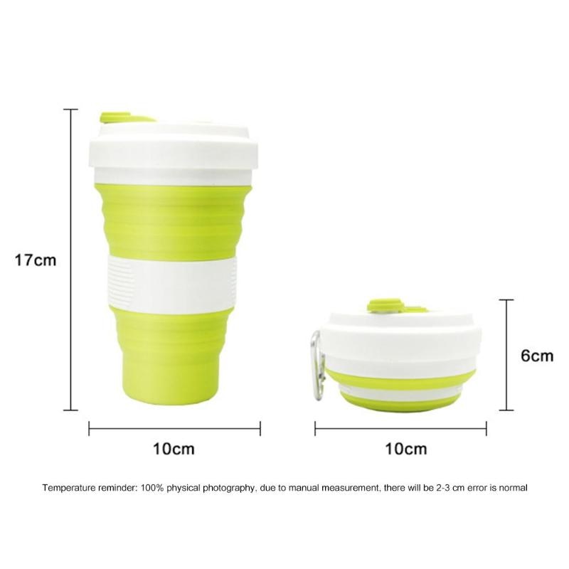 Faltbare Silikon Tasse Multi-funktion Faltbare Tragbare Silikon Wasser Becher 550mL Picknick Ich bin Freien Wandern Versenkbare Tasse