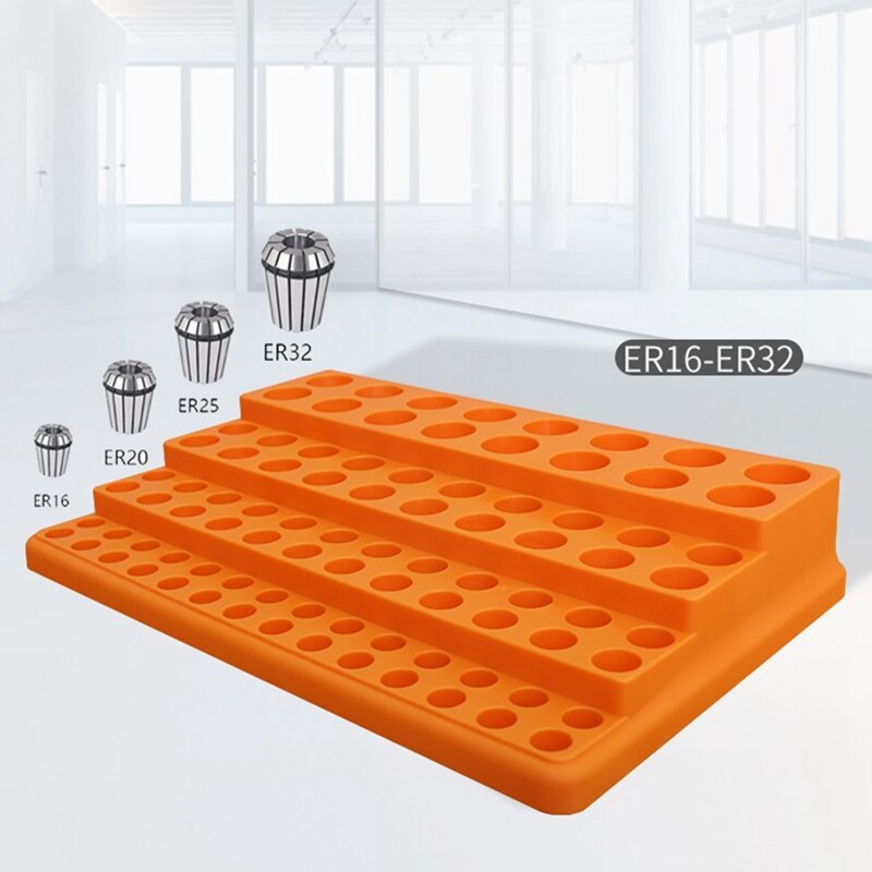 CNC Machining Center ER Collet Storage Box 88 Holes ER16 ER20 ER25 ER32 Chuck Finishing Rack Plastic Box