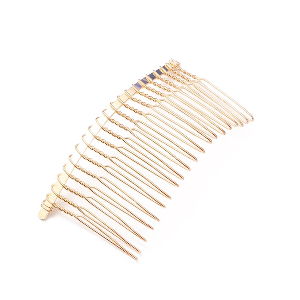 Peine de temperamento con Clip de Metal para el pelo, 20 dientes, largo, Pin para el pelo, joyería de boda personalizada, accesorios para el cabello, 1/5 Uds.