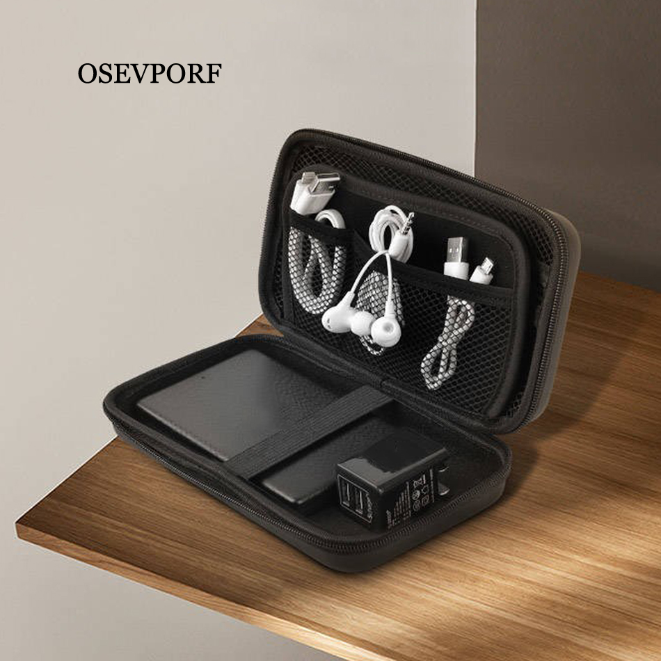 Energie Bank fallen Harte fallen Kasten Für schwer Antrieb Disk USB Kabel Externe Speicher Durchführung SSD HDD Kopfhörer USB Kabel ladegerät Fällen