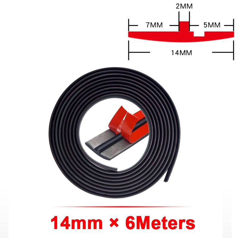 T Type Lijm Auto Voor Achter Voorruit Sticker Venster Kit Rubber Sticker Zonnedak Venster Afgesloten Strips Seal Trim Geluid Tap: 14mm 6meters