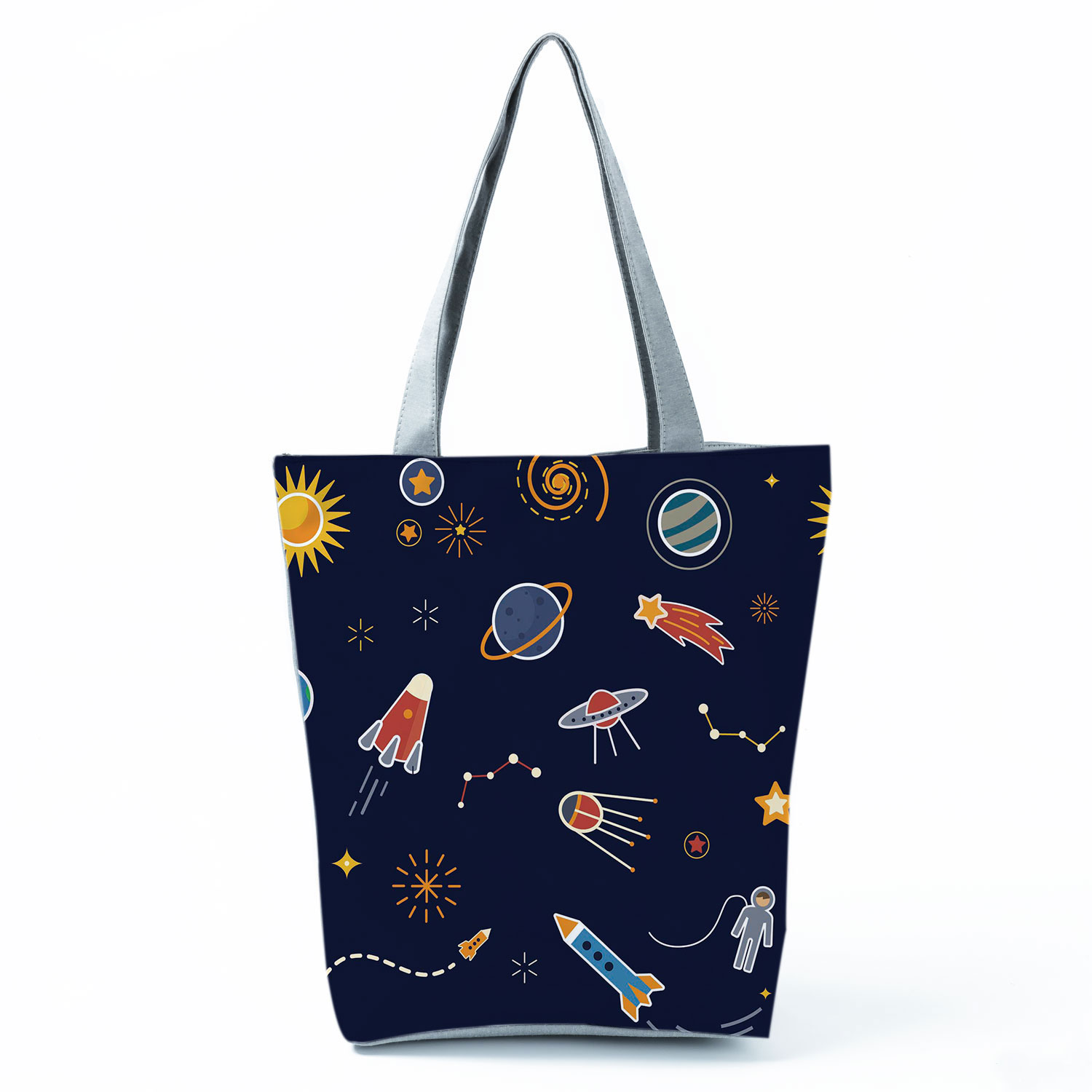 Bloemen Daisy Gedrukt Handtassen Eco Herbruikbare Shopping Bag Tote Hoge Capaciteit Vrouwen Schoudertas Oranje Reizen Strand Opbergtas: hl0559 Handbag