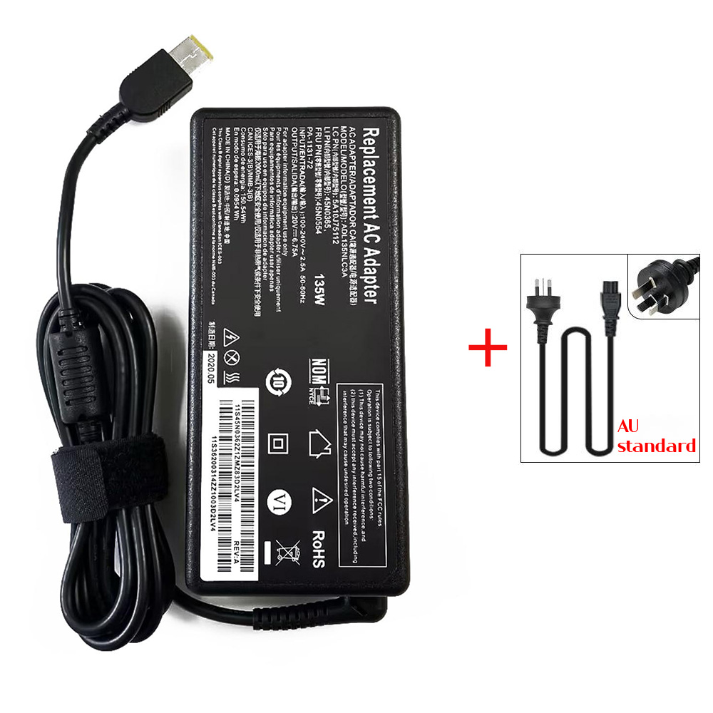 20V 6.75A 135W Laptop Ac Adapter Charger for Lenovo Legion Y520 Y520-15IKB Y520-15IKBN Y520-15IKBA Y530 Y530-15ICH Y7000P: Red