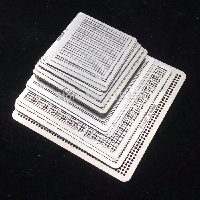 27pcs BGA Directly Heat Rework Reballing Universal Stencil Template + BGA Reballing Station Jig Kit