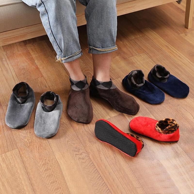 1 paire doux bas polaire chaussettes pantoufle pour hommes femmes hiver épaissir botte chaussette 10 couleurs élastique antidérapant intérieur sol chaussettes