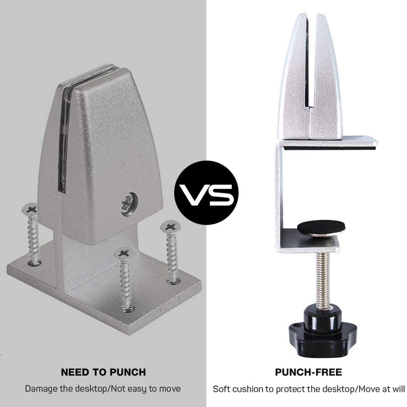 2 Pcs Office Desk Divider Clamp Privacy Screen Clip Holder Bracket Screen Baffle Clamp Partition for Table Clamp