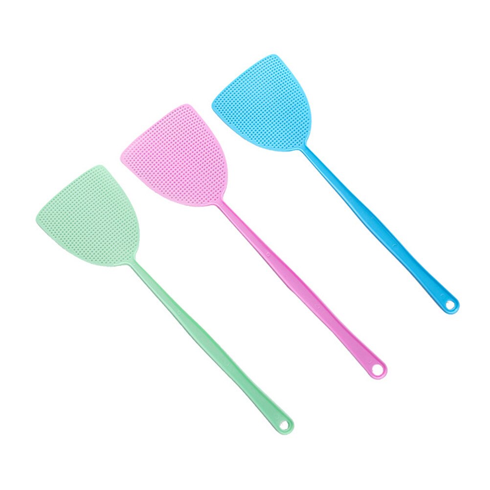 BESTOYARD 3 pièces tapette à mouche en plastique manuel Swat moustique antiparasitaire avec longue poignée