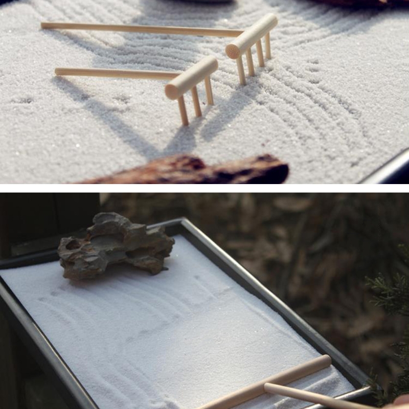 6/9Stck Mini Zen Garten Bambus Rechen Mini Rechen einstellen DIY Kunst Handwerk für freundlicher Aktivität Zentrum Gemeinschaft beliebte Graffiti Bausatz