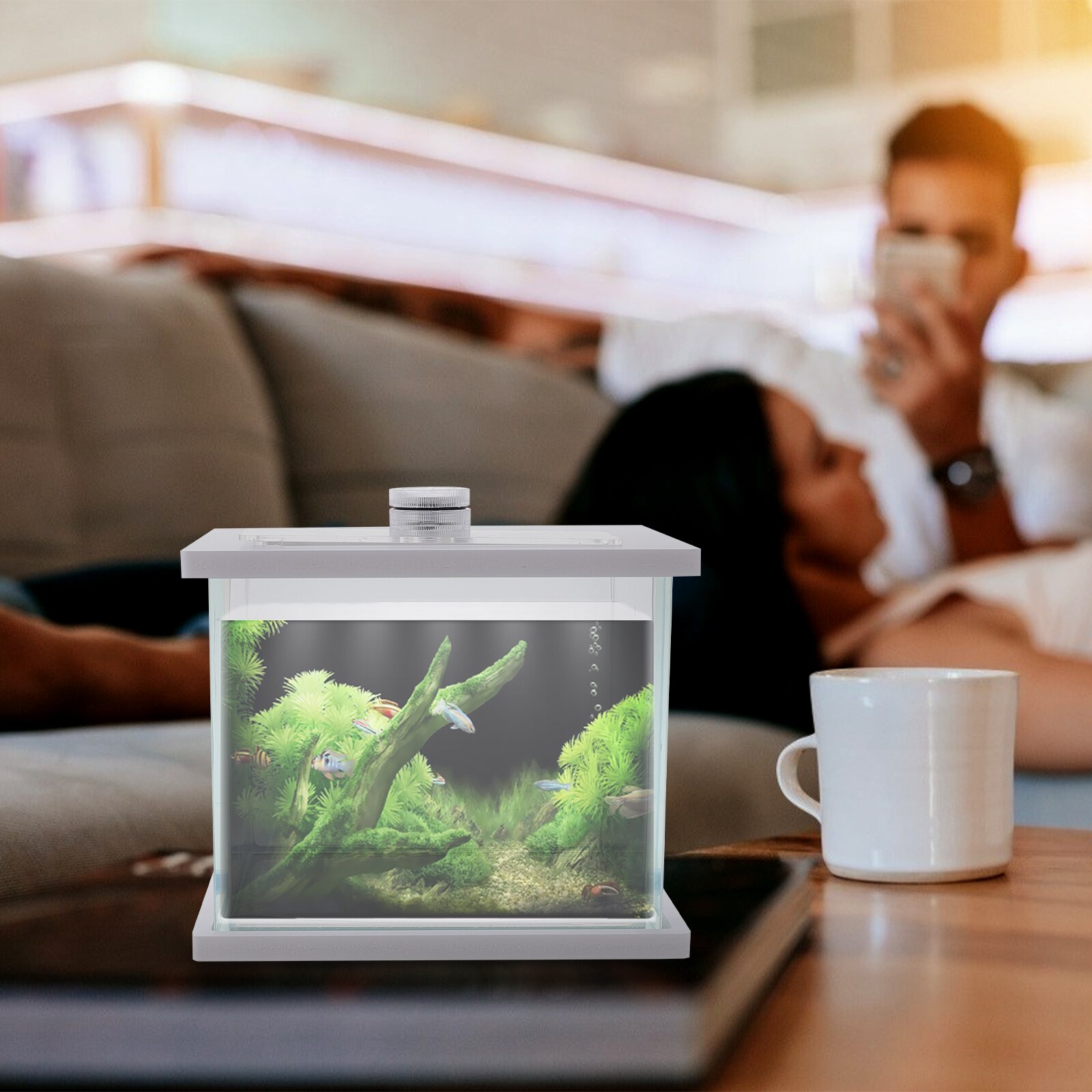 Multi-functional Fish Tank Glass Landscaping Aquarium Goldfish Container