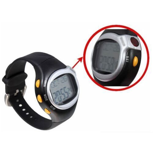 LGFM Sport Pulse Heart Rate Monitor Calories Counter Fitness Wrist Watch Black