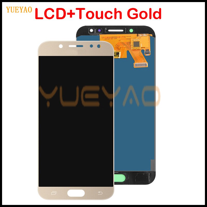 Lcd para samsung galaxy lcd j5 2017 j530 SM-J530F j530m display lcd tela de toque digitador assembléia com brilho ajustar: LCD Gold