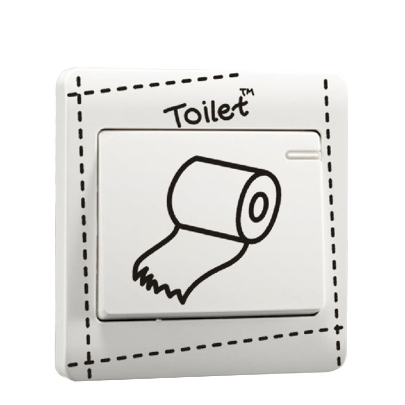 Sjove tegneserie pære toiletpapir skifte klistermærker væg klistermærker 10*10cm boligindretning soveværelse parlor dekoration klistermærker