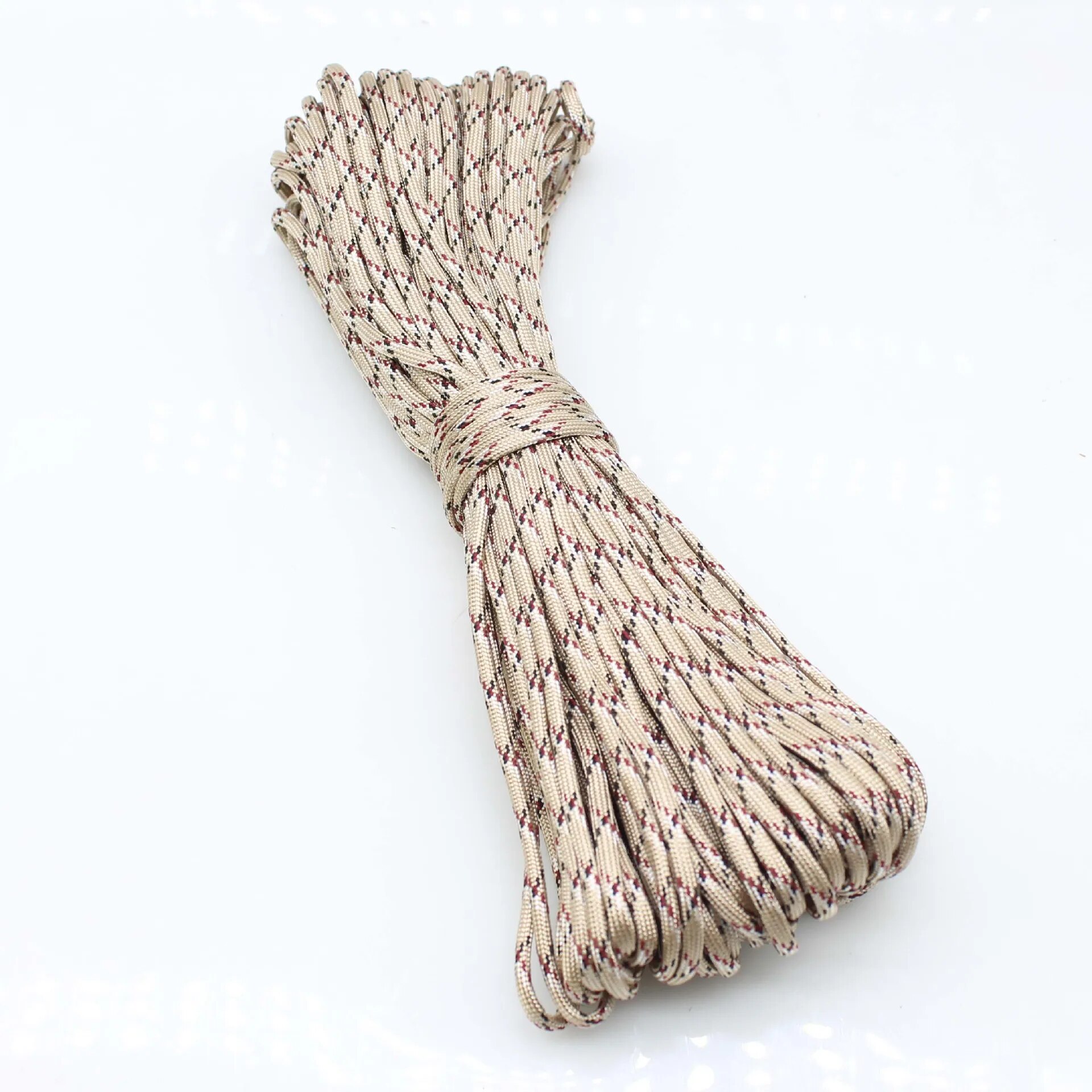 30M Paracord Outdoor Camping, Smycz survivalowa, Lina spadochronowa, Akcesoria do namiotów spacerowych: Beżowy