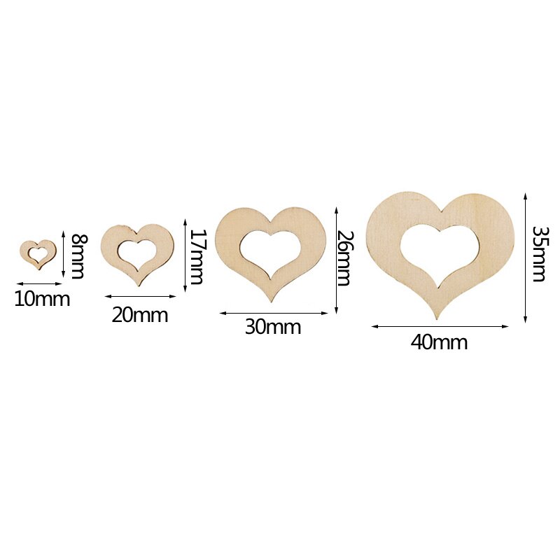 50/100 Pc Rustieke Houten Stukken Hout Liefde Hart Confetti Tafel Decoratie Bruiloft Tabel Scatter Diy Handgemaakte Houten Ambachten leveranties