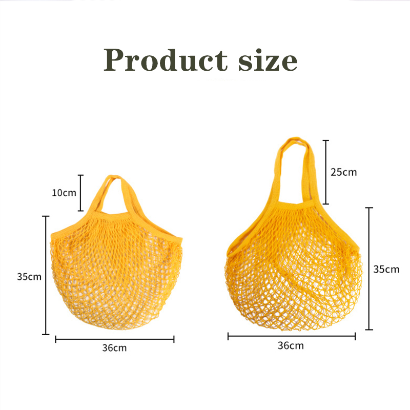 Wasbare katoenen mesh boodschappentassen Katoenen touwtassen Netto boodschappentassen Mesh tassen voor fruitopslag Herbruikbare fruit-groentezak
