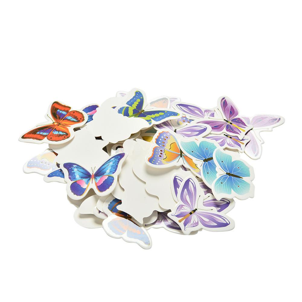 50 Uds. De papel de oblea de arroz con mariposas para bodas, cumpleaños, magdalenas y tartas: Default Title