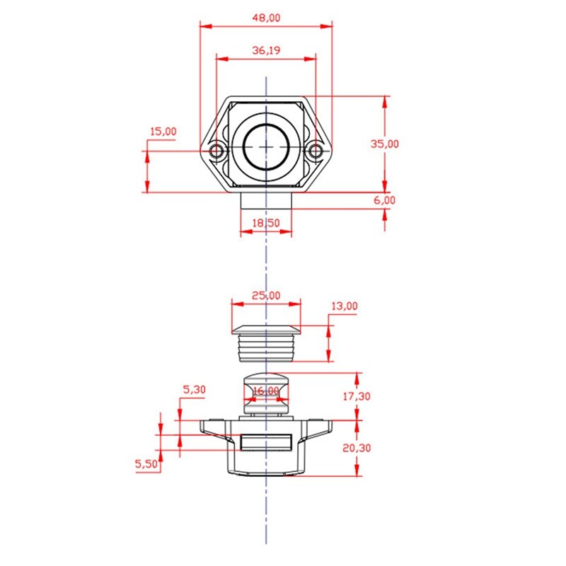 Camper Car Push Lock RV Caravan Boat Motor Home Cabinet Drawer Latch Button Locks for Furniture Hardware