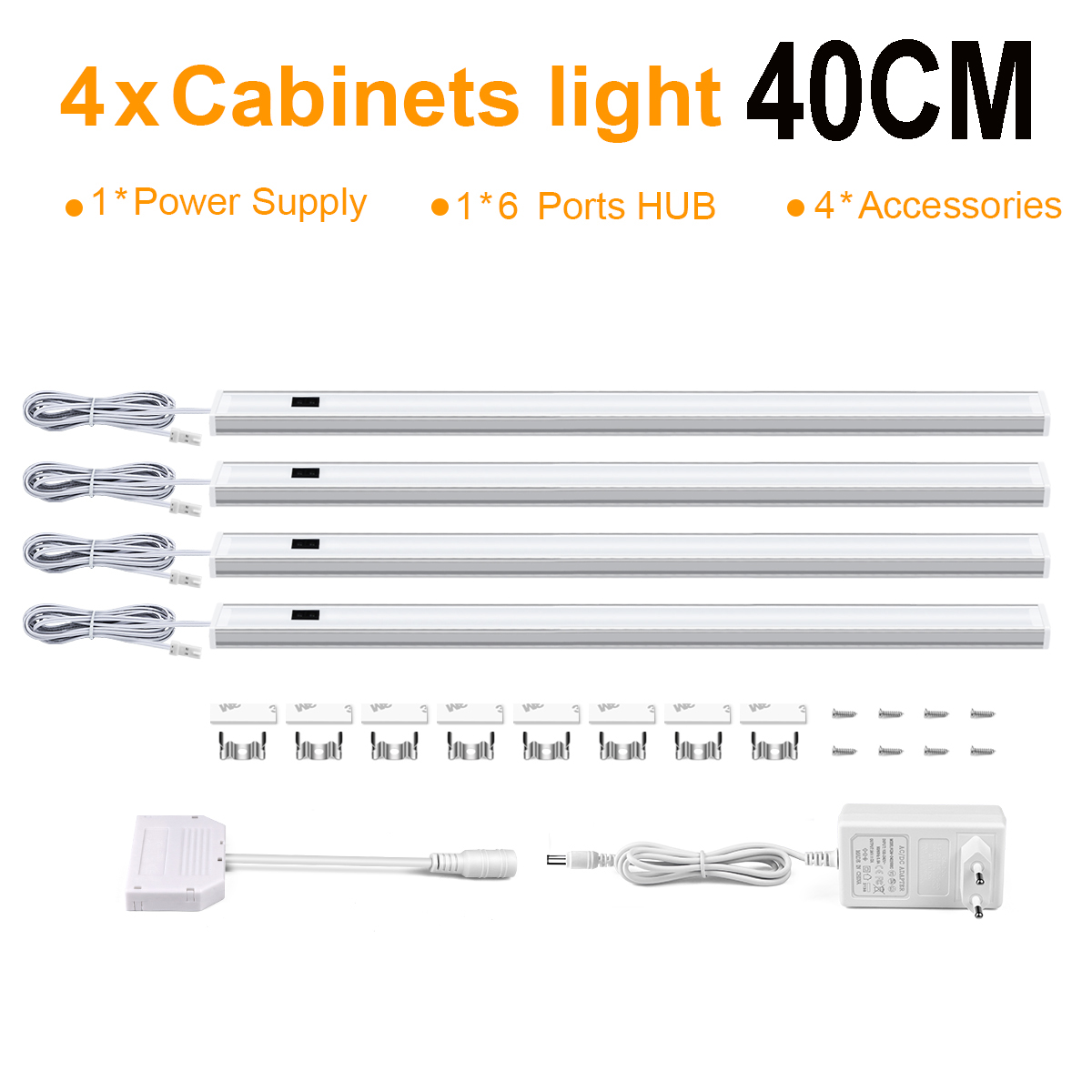 LED-Leuchten, starre Streifen, Barra de LUCES, LED-Leiste für die Aufbewahrung von Küchenschränken, parallele Beleuchtung, DC12 V, Handfeger-Bewegungsmelder-Röhren: Warmes Weiß / RGB