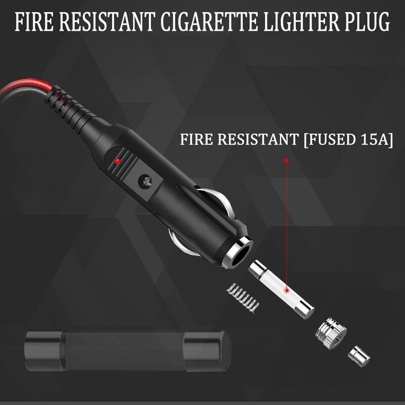 12v / 24v auto verlengkabel voor sigarettenaansteker stofdicht waterdicht auto accu terminal krokodillenklem socket adapter (
