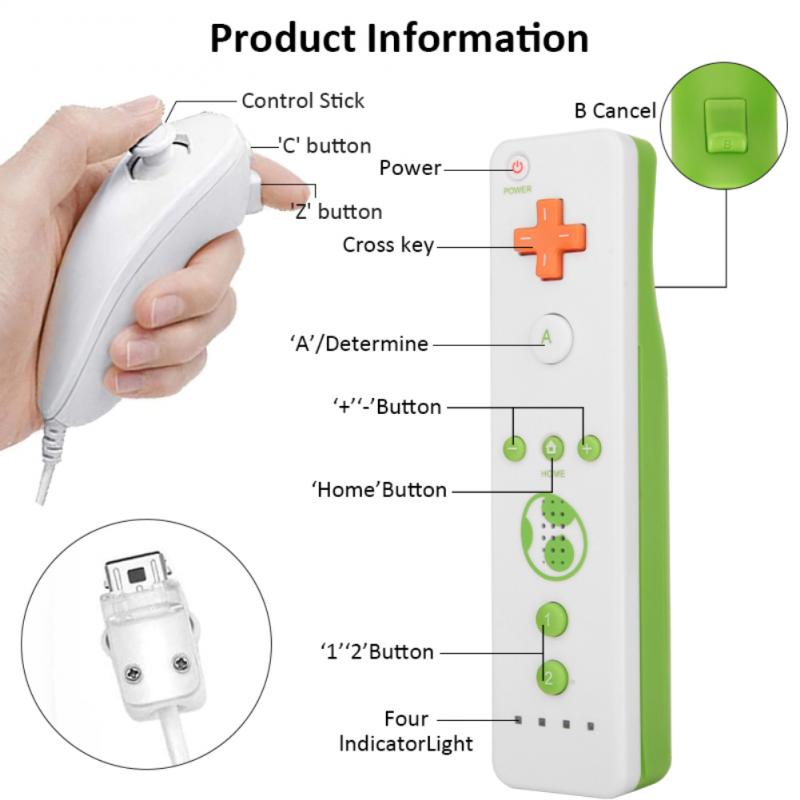 2 In 1 For Wii Remote Controller Wireless Gamepad For WiiU Motion Plus Joystick Wireless Remote Control For Wii Console