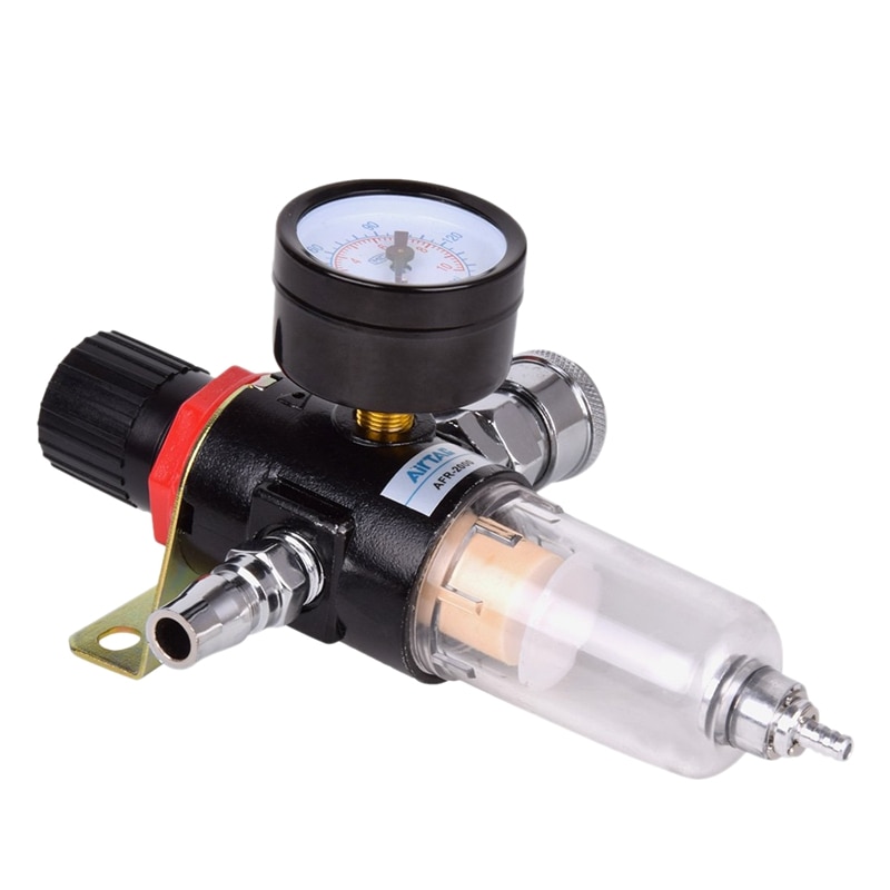 1/4 tommer luftkompressor filter olie vand separator fælde værktøjssæt med regulator trykmåler: Default Title