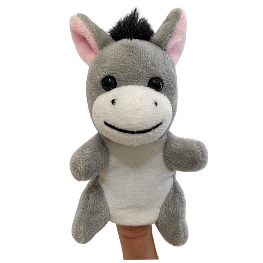 Burattini da dito in tessuto a forma di animali da fattoria per giochi di ruolo e racconti, burattini da mano a forma di animali, burattini cartoni animati Kawaii per spettacoli didattici: Blu