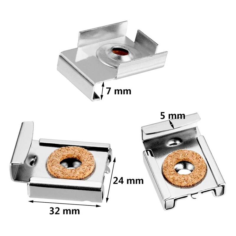 12 Pieces Spring Loaded Mirror Hanger Clips Mirror Mounting Clips With Screws Tools