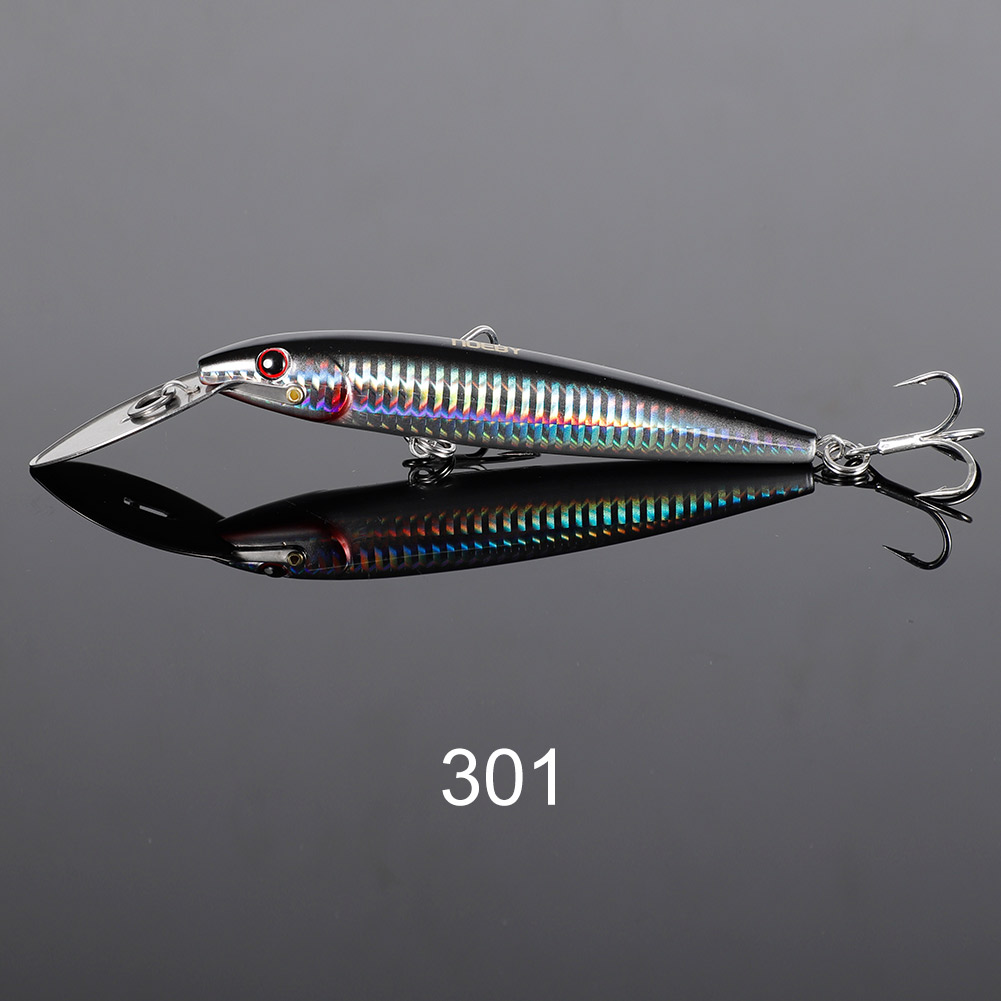 Señuelo de pesca NOEBY Trolling Minnow 130mm 33g 185mm 60g 225mm 76g Wobblers cebo duro Artificial Señuelos de pesca de barcos de agua salada: 40 mm / Blanco