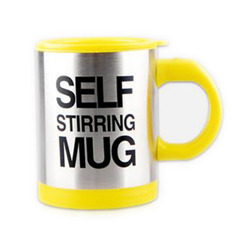 Tasse de boisson chaude électrique isolée par Double de la tasse 400ml de café d'agitation d'individu avec la couverture de tasse: Yellow