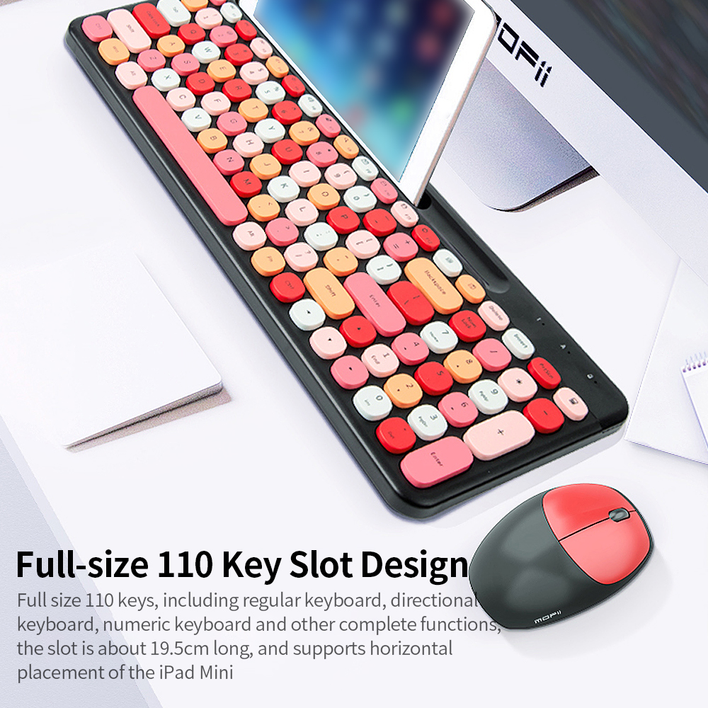 Mofii 2.4G Wireless Keyboard Mouse Combo keyboard and mouse sharing One receiver USB Interface 110 Key Slot