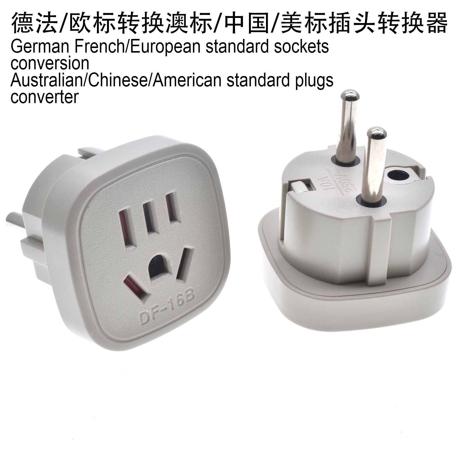 EU Stecker Adapter EU Reise Adapter Konverter 2Stifte Buchse AU China Australien Neuseeland Zu EU Russland AC Steckdose: Elfenbein