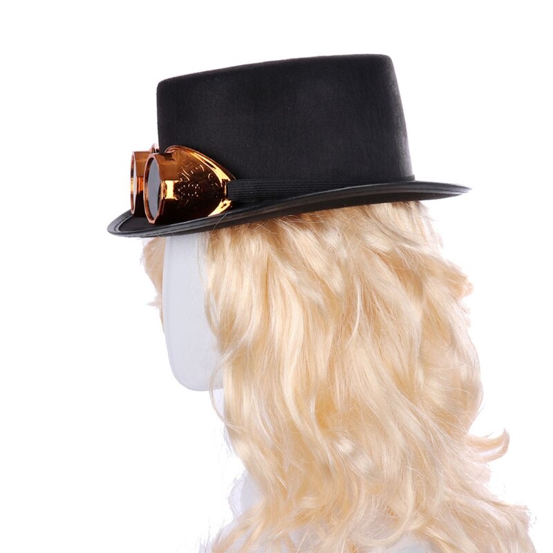 Sombrero gótico Steampunk con gafas desmontables, gorra de carnaval, Halloween, Jazz, X7YA