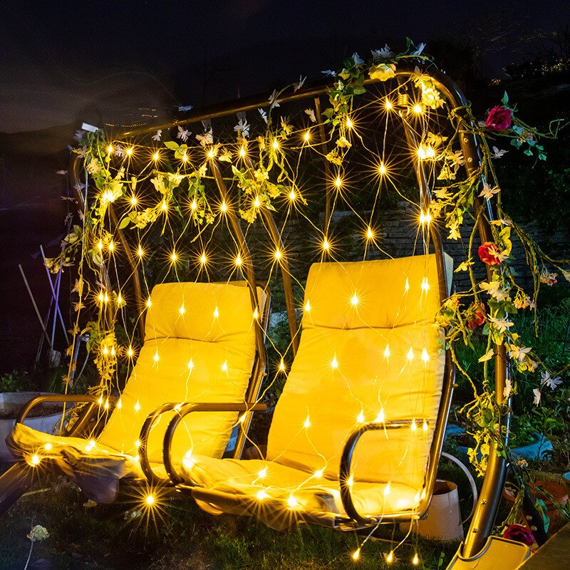 1.5x1.5/3x 2/6x4m résille chaîne lumières noël lumières fée guirlande extérieur maison pour mariage/fête/rideau/décoration de jardin