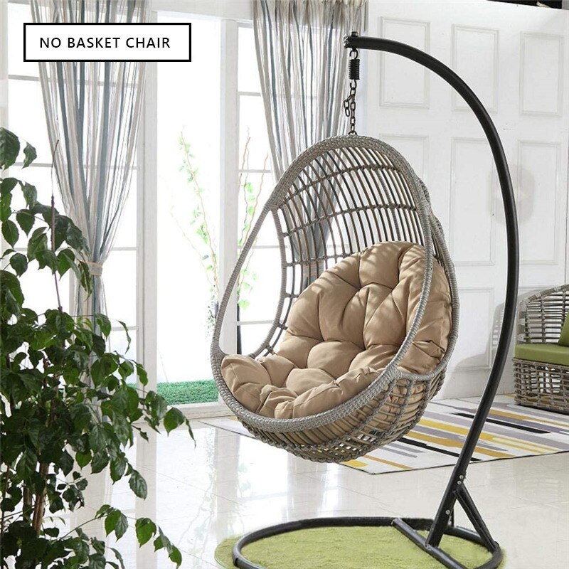 Gungstol sittdyna gunga hängande dämpning trädgård balkong hängande uteplats korg ryggdynor 80 x 120cm cojines (ingen hängmatta): Kaki