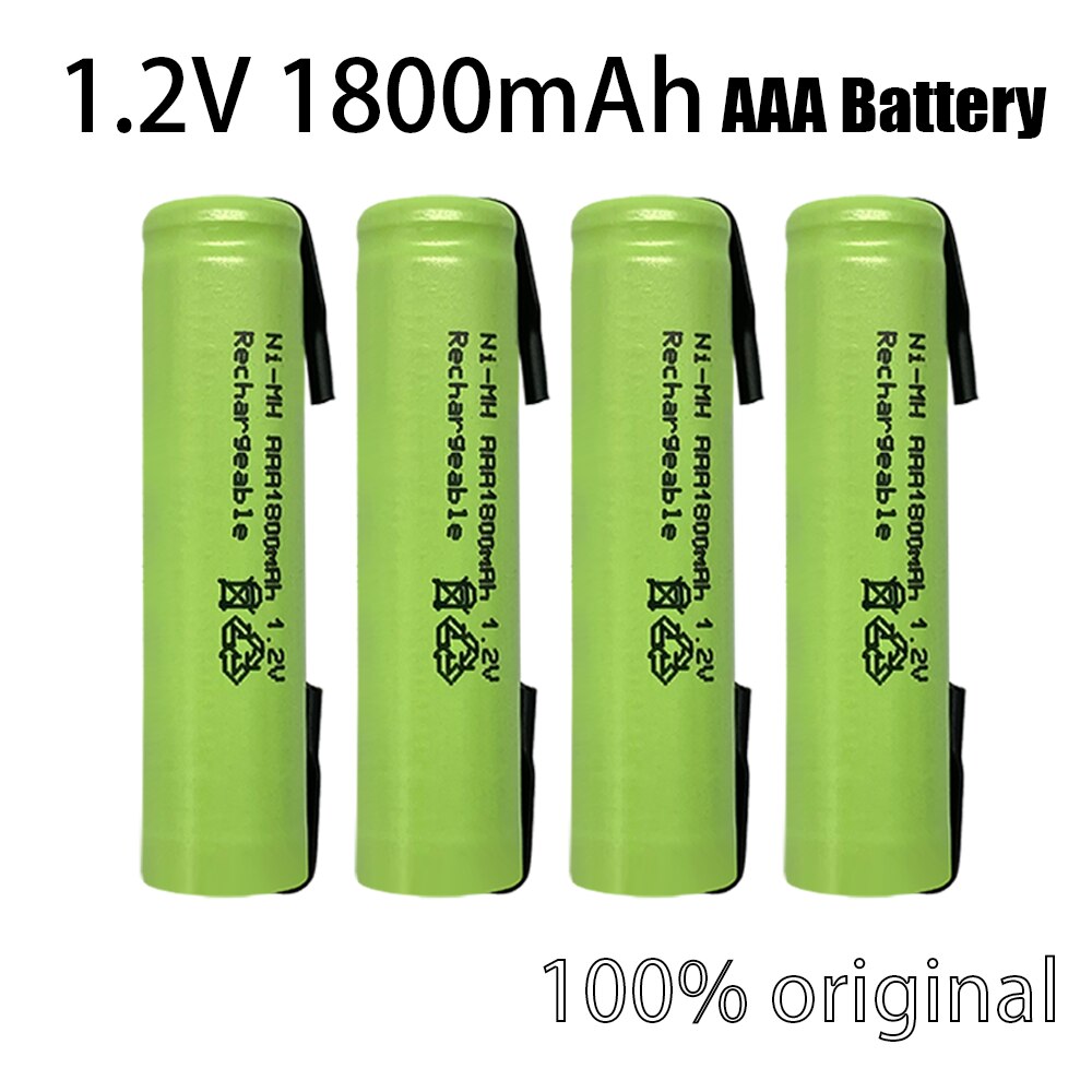 1.2V AAA 1800 mAh 1.2V Ni-MH Rechargeable Battery 1.2V Rechargeable Battery 3A Baterias