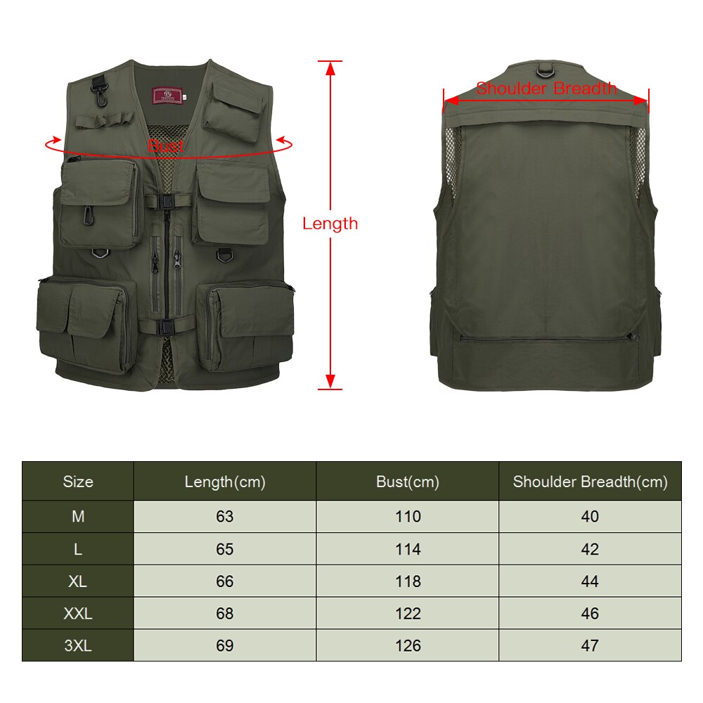 Fishing Vests Quick Dry Breathable Multi Pocket Mesh Vest Sleeveless Jackets Outdoor Unloading Photography Hiking Fish Vest