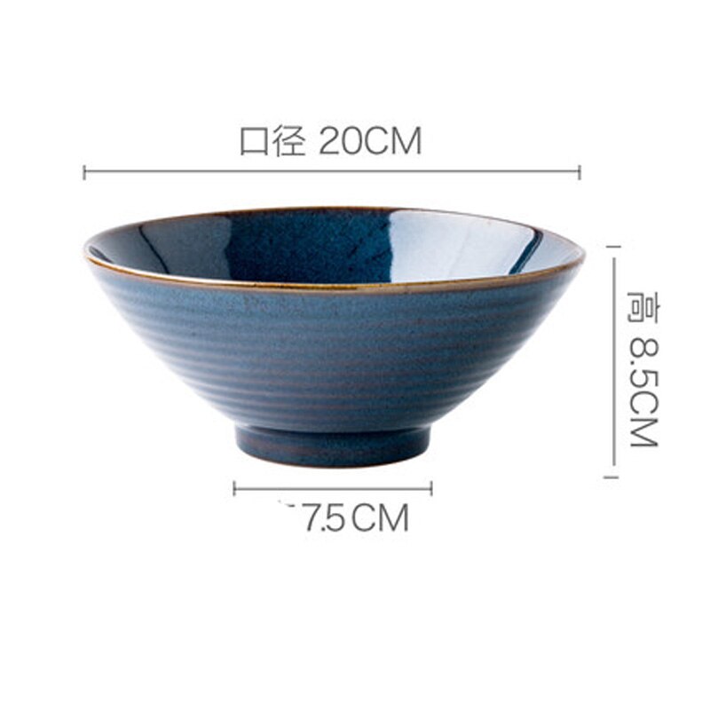 Retro ceramic tableware household dishes, dishes, steak dishes, rice bowls, soup bowls, noodle bowls, Nordic solid color Western: D