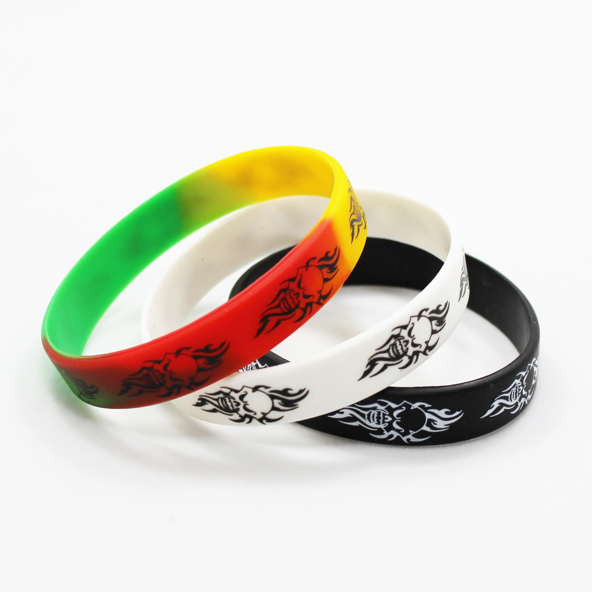 1pc jamaica schedel hiphop siliconen armbanden en armbanden met aangepaste print armband sport siliconen polsband sieraden  sh328