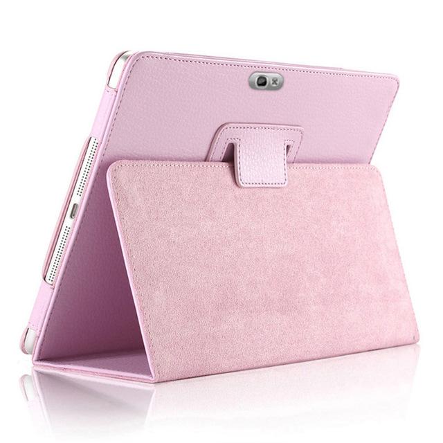 For Samsung Galaxy Note 10.1 GT-N8000 N8010 N8020 Tablet Case Flip Case Cover PU Folio Stand cover PU Leather Case: Pink