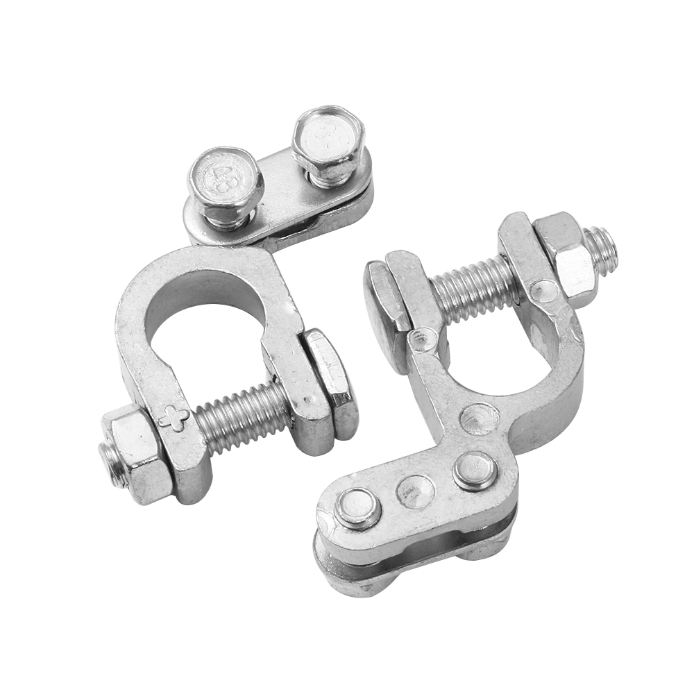 2Pcs/set Auto Car Replacement Battery Terminal Motorcycle Clamp Clips Brass Connector Adjustable Conductive Caps