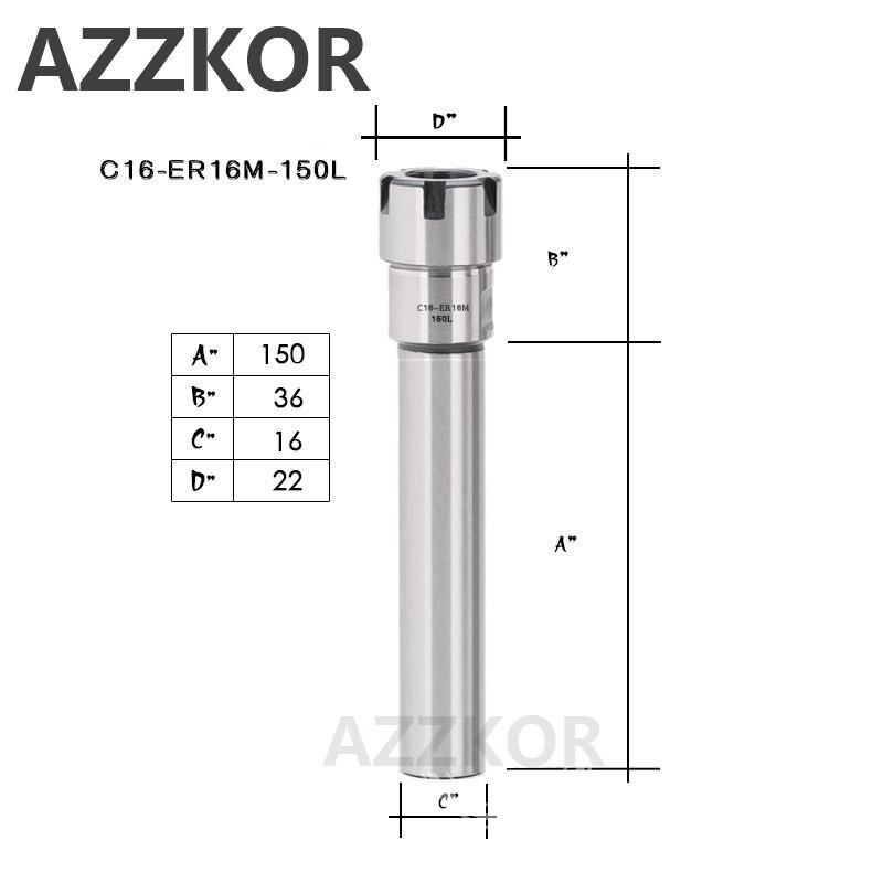 Straight Shank Handle Engraving Clamp Extension Collet Type M Chuck Holder Rod Tools Elongation ER8 ER11 ER1620 Milling System: C16-ER16M-150L