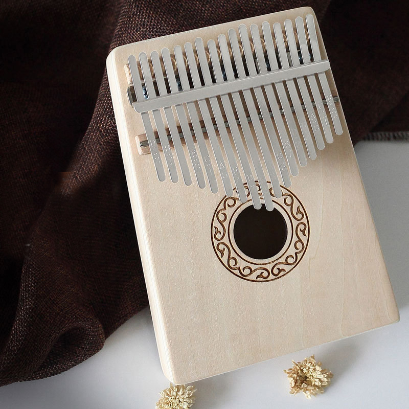 Kalimba, 17 teclas, instrumento Musical africano, Picea Asperata, Piano de pulgar de madera sólida, Kalimba con libro de aprendizaje, Tune Hammer: Color de teca