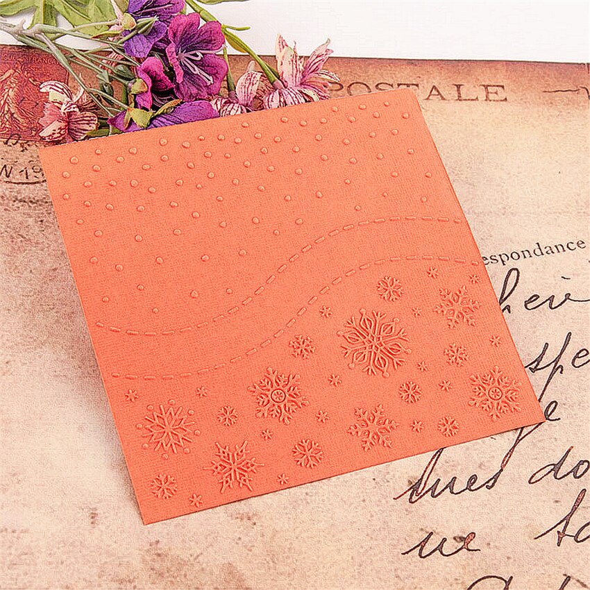 15x15cm Snowflakes Embossing folders Plastic bump Scrapbooking DIY Template Fondant indentation Cake Photo Album Card Make
