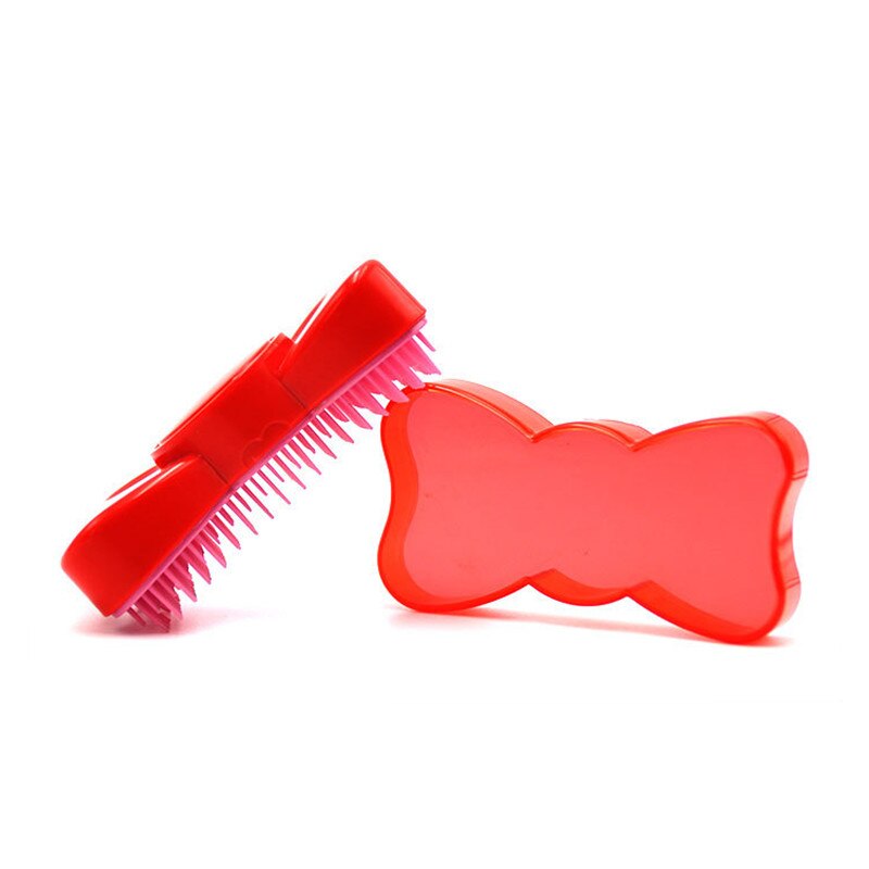 Bunte Kunststoff Haar Kamm Bogen Krawatte Gerade Haar Kamm Anti-knoten Massage: Rose rot